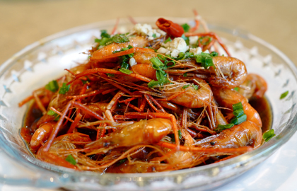 江南傳統美食油爆蝦